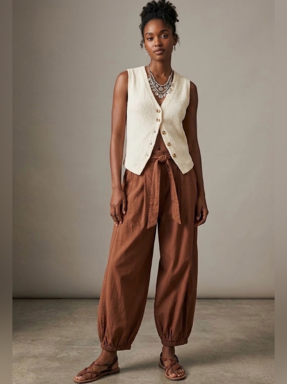 By Anthropologie Reverie Lace-Trim Tapered 
Pants